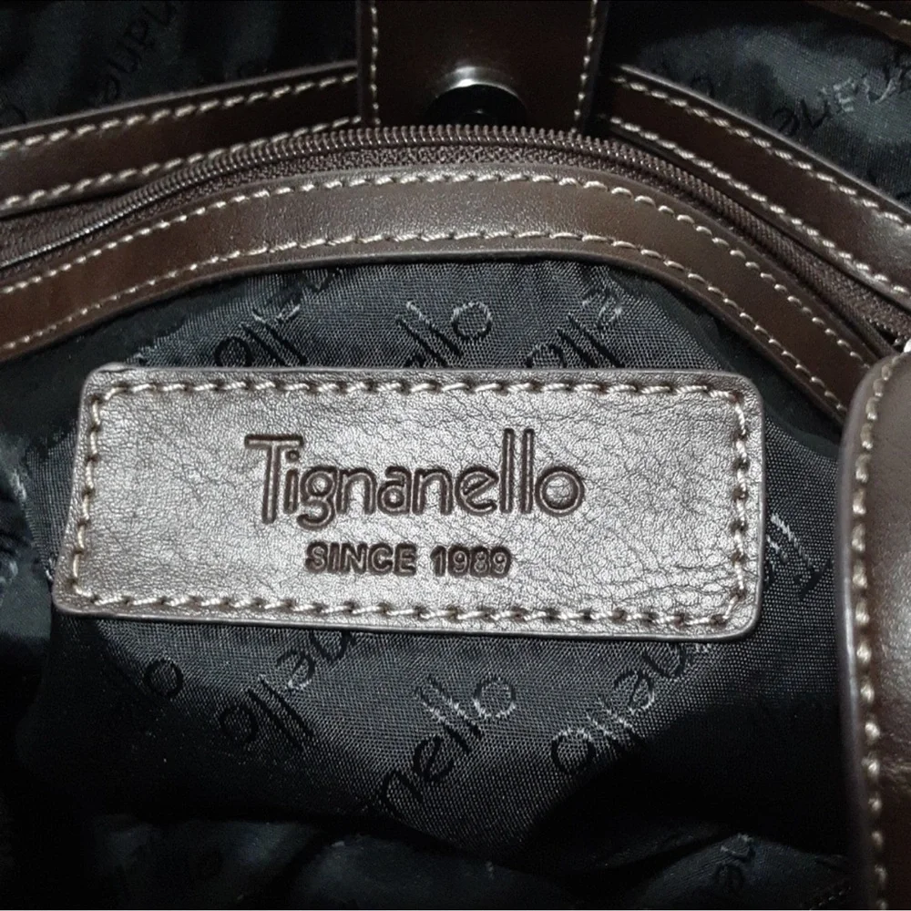 Tignanello Mustard Side Drawstring Shoulder/ Handbag purse EUC - Picture 12 of 15